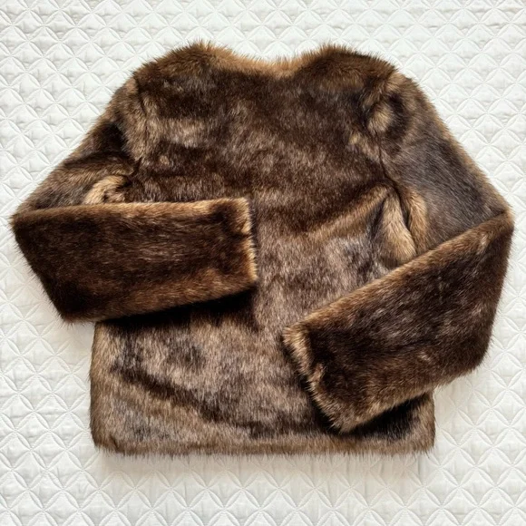 Guess Brown Faux Fur Teddy Jacket Size S - Picture 14 of 15